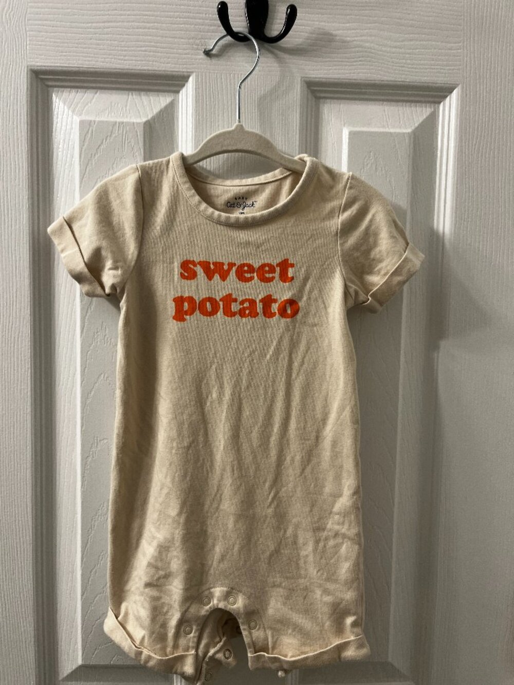 Cat & Jack "sweet potato" 12M Short Sleeve Short Romper one piece